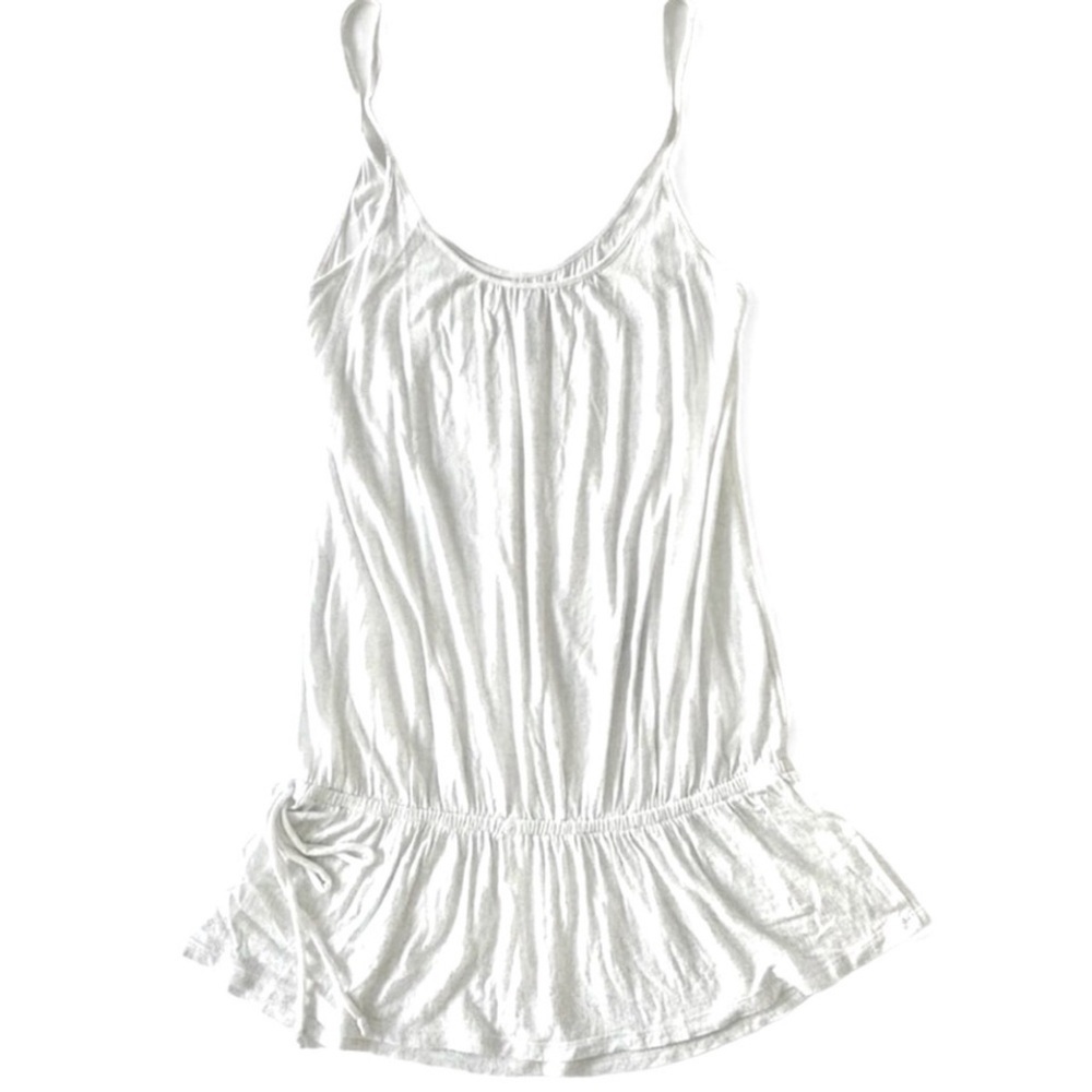 Cinch Side Tie Silver White Tank Top Size Medium